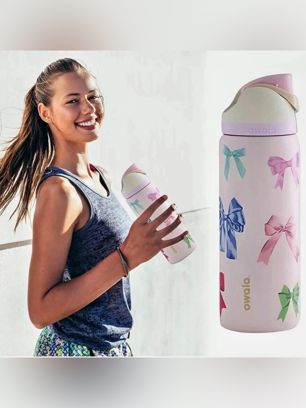 Owala "Girlhood"-Free Sip Limited Edition UO Exclusive Multicolor Bows